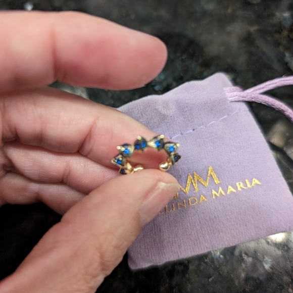 Melinda Maria Blue Gemstone & Gold Ear Cuff- Beautiful! - Picture 4 of 6